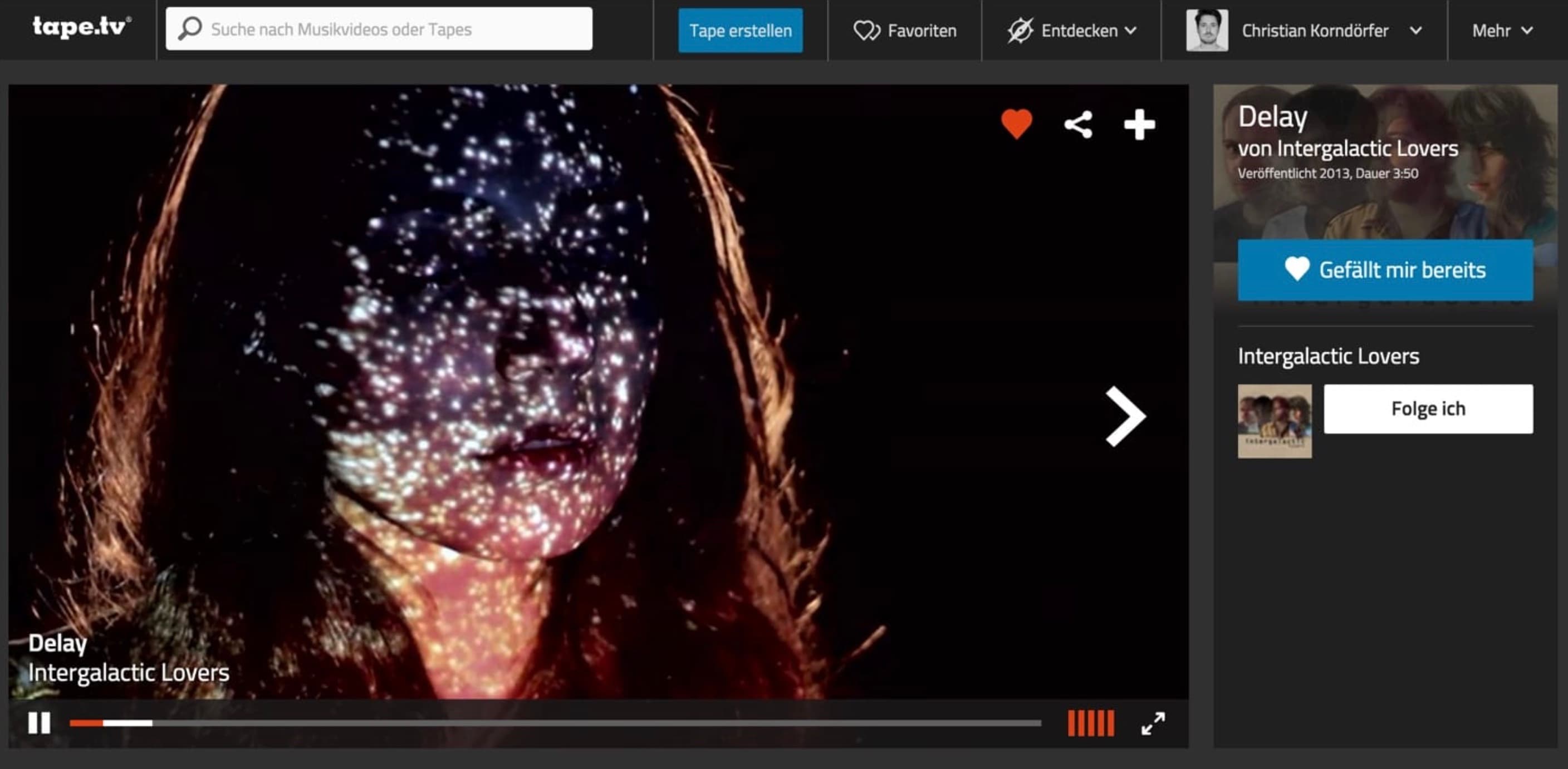 A screenshot of the tape.tv website